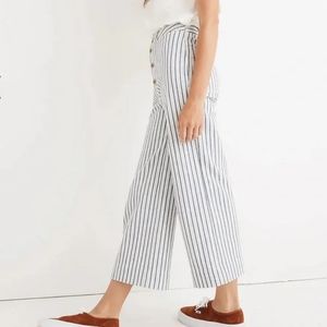 Madewell Emmett Wide-Leg Crop Pants in Stripe: Button-Front Edition